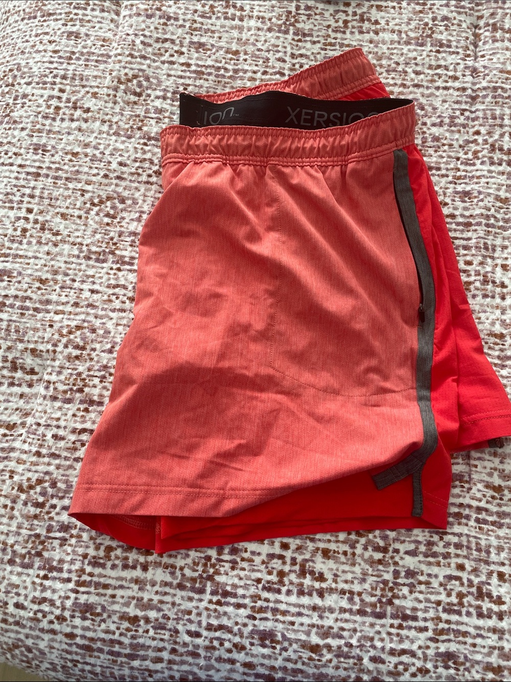 Xersion Men's Coral & Red Athletic Shorts
